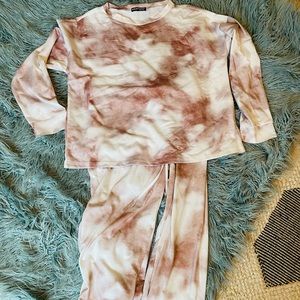 Shein brand mauve tie dye lounge jogger set